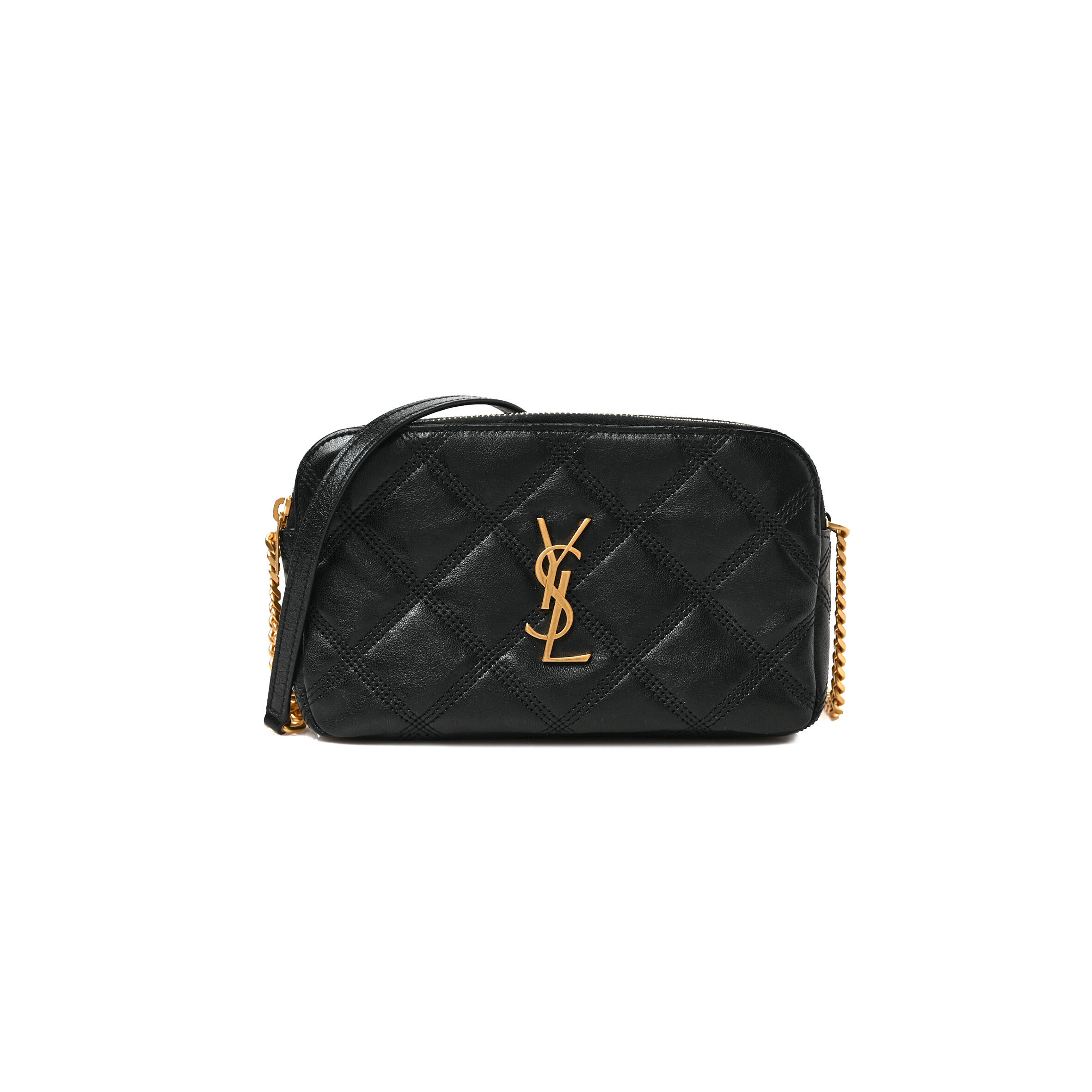 Y*L mini becky double zip bag in grained quilted lambskin 608941 (19*11*5cm)